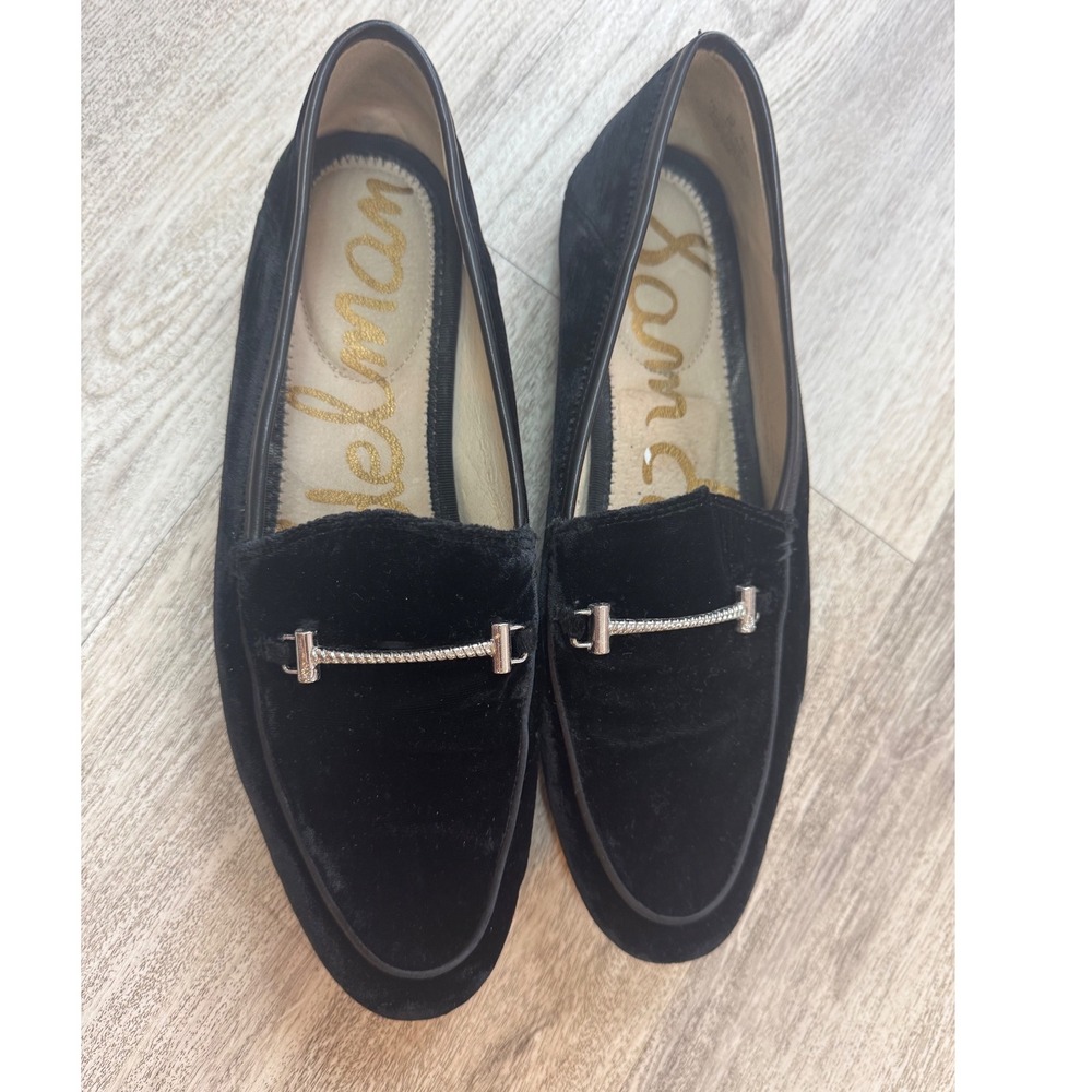 Sam Edelman Lior Loafers in black velvet Women's Size 8 - Picture 2 of 4